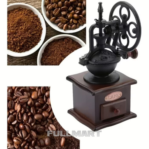 Кофемолка ручная деревянная Ретро Vintage Coffee винтажная антикварная для кофе, перца (Польша)